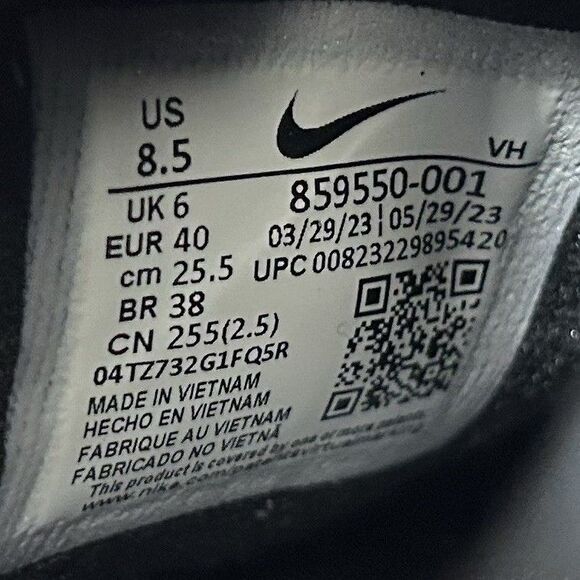 Nike Air Max Thea 859550-001 Women's Sz 8.5 Black Mid Leather Pull On Boot Used - Picture 11 of 11